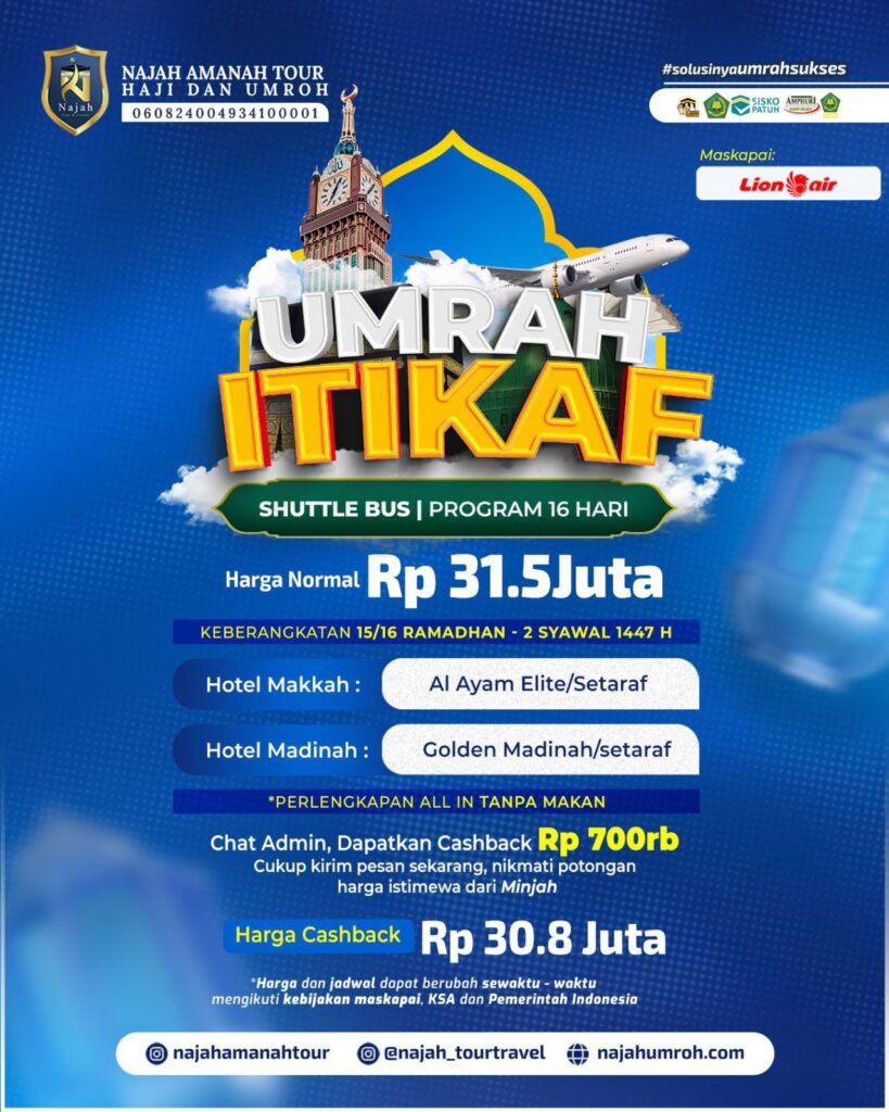 Paket Umrah Itikaf Najah Amanah Tour